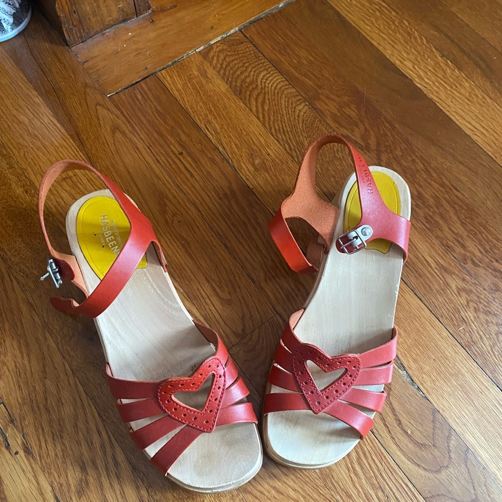 Swedish Hasbeens Red Heart Sandals